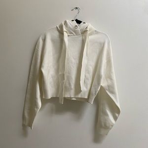 Zara Knit Crop Hoodie with Grommets M